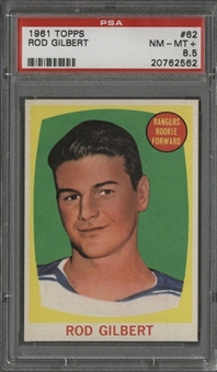1961 Topps #62 Rod Gilbert Rookie Card – PSA NM-MT+ 8.5